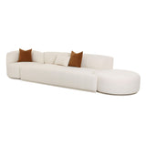 TOV Fickle Cream Boucle 3-Piece Chaise Modular Sofa