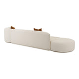 TOV Fickle Cream Boucle 3-Piece Chaise Modular Sofa