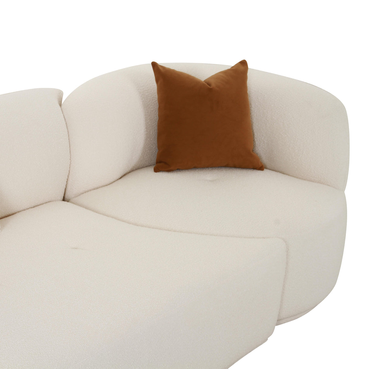 TOV Fickle Cream Boucle 3-Piece Chaise Modular Sofa