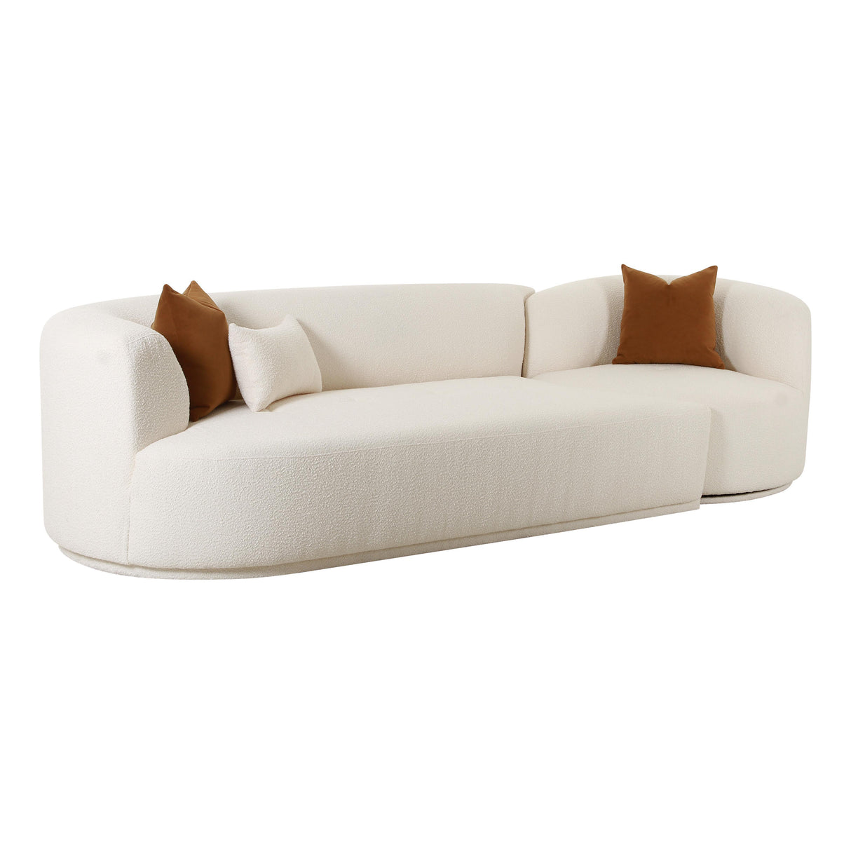TOV Fickle Cream Boucle 2-Piece Modular LAF Sofa