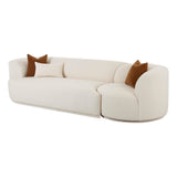 TOV Fickle Cream Boucle 2-Piece Modular LAF Sofa