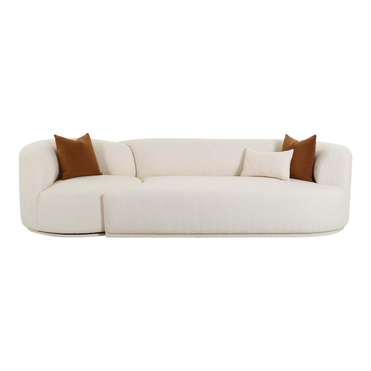 TOV Fickle Cream Boucle 2-Piece Modular RAF Sofa