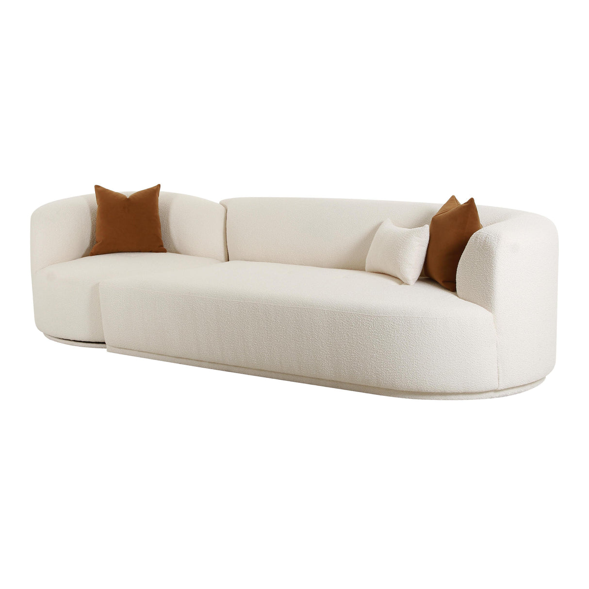 TOV Fickle Cream Boucle 2-Piece Modular RAF Sofa