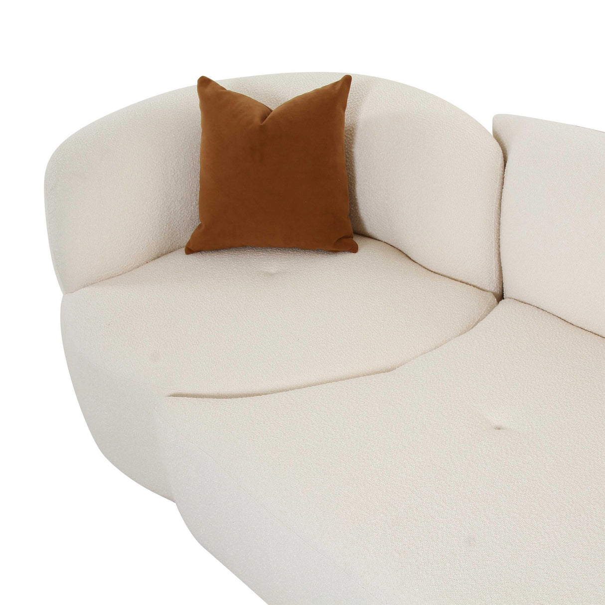TOV Fickle Cream Boucle 2-Piece Modular RAF Sofa