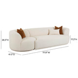 TOV Fickle Cream Boucle 2-Piece Modular RAF Sofa