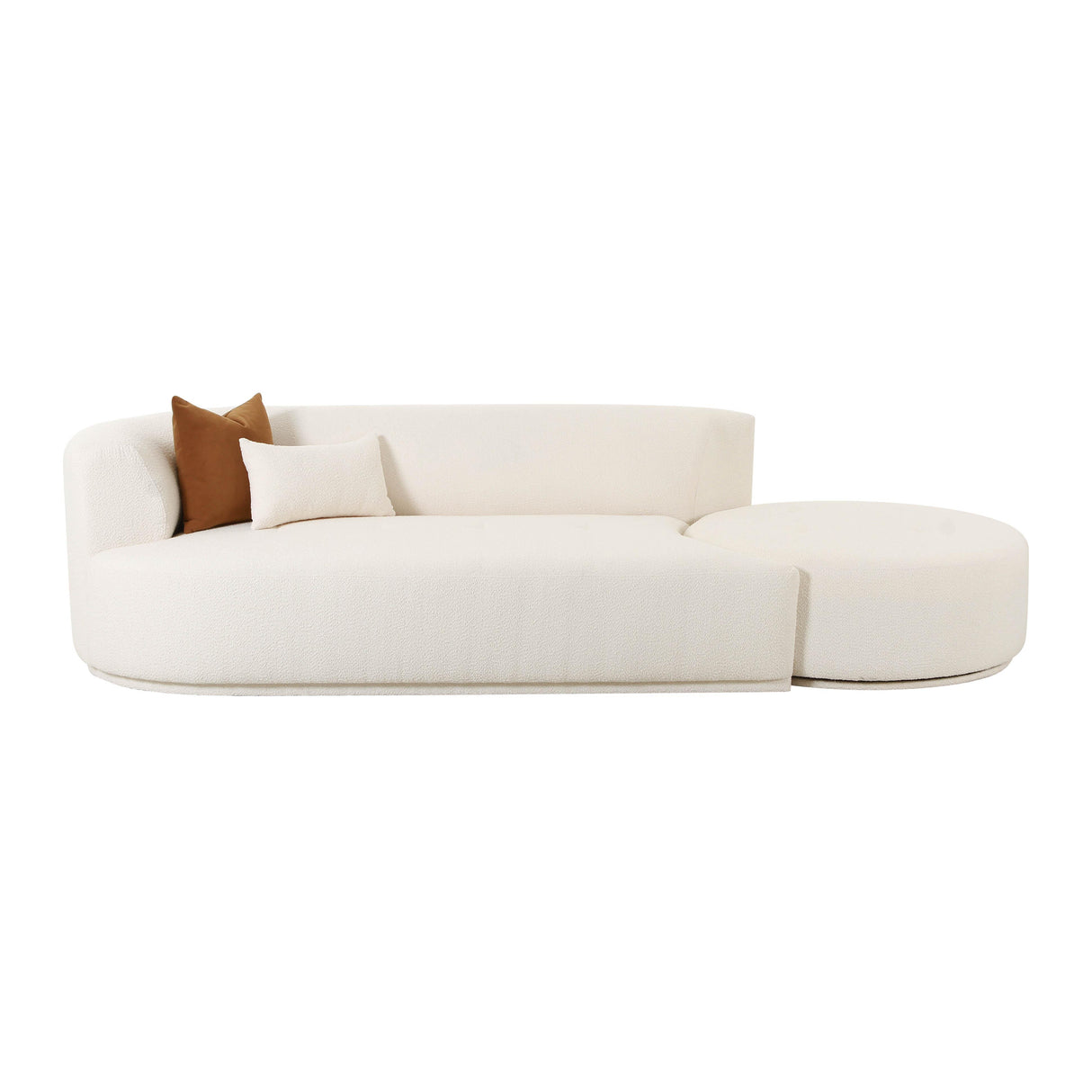 TOV Fickle Cream Boucle 2-Piece Chaise Modular LAF Sofa