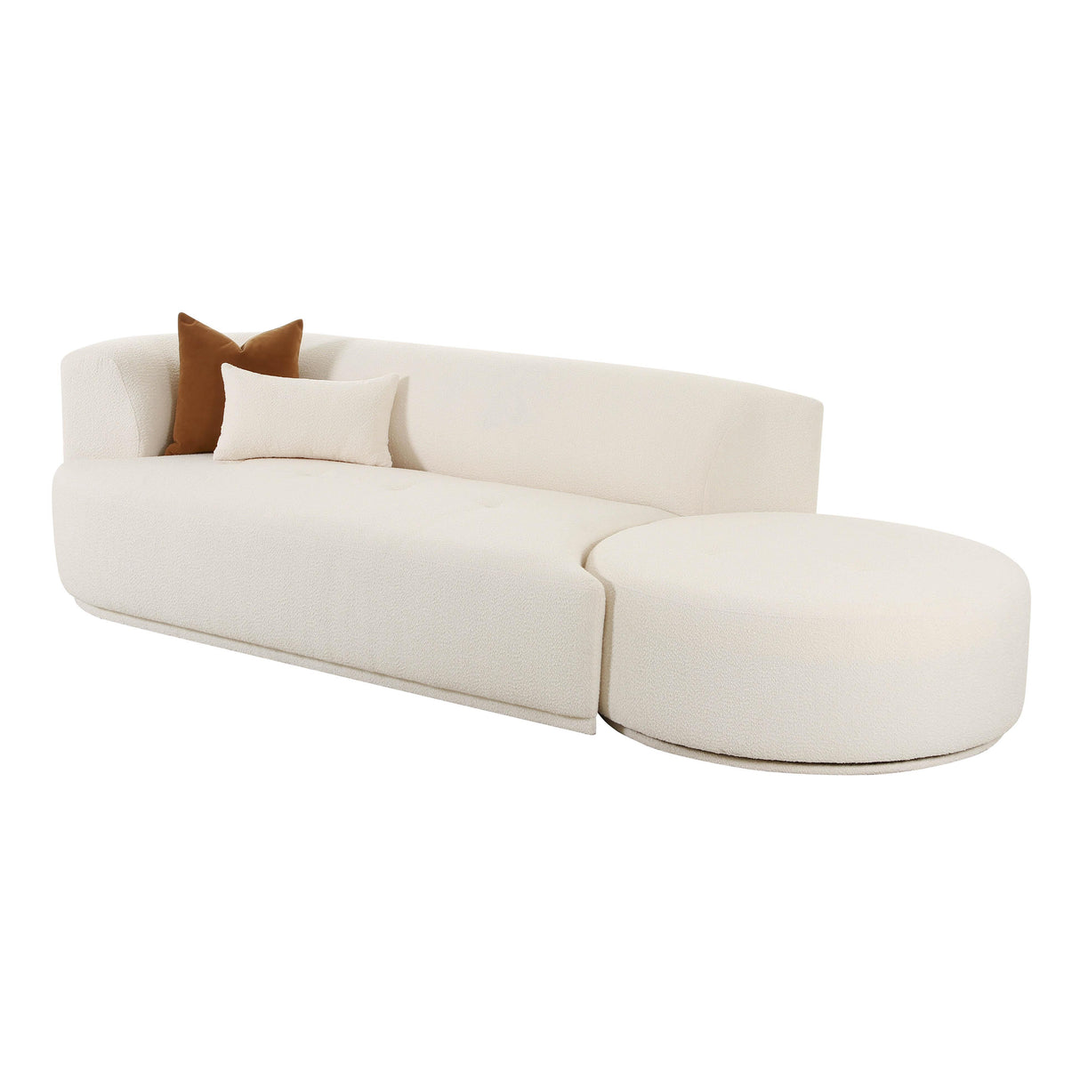 TOV Fickle Cream Boucle 2-Piece Chaise Modular LAF Sofa