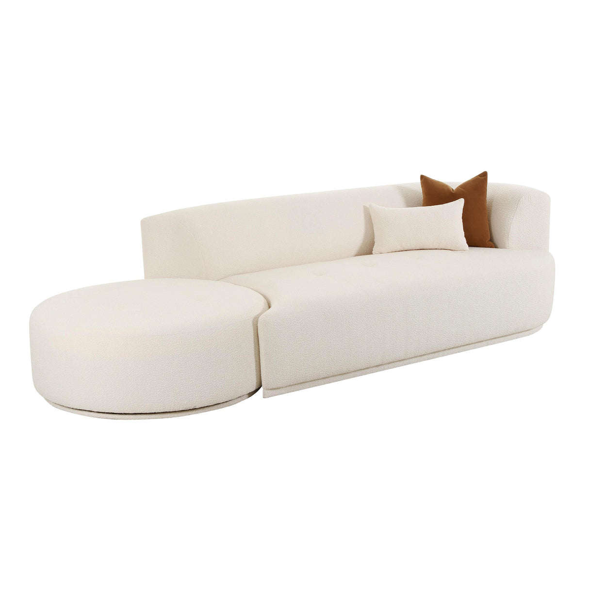 TOV Fickle Cream Boucle 2-Piece Chaise Modular RAF Sofa