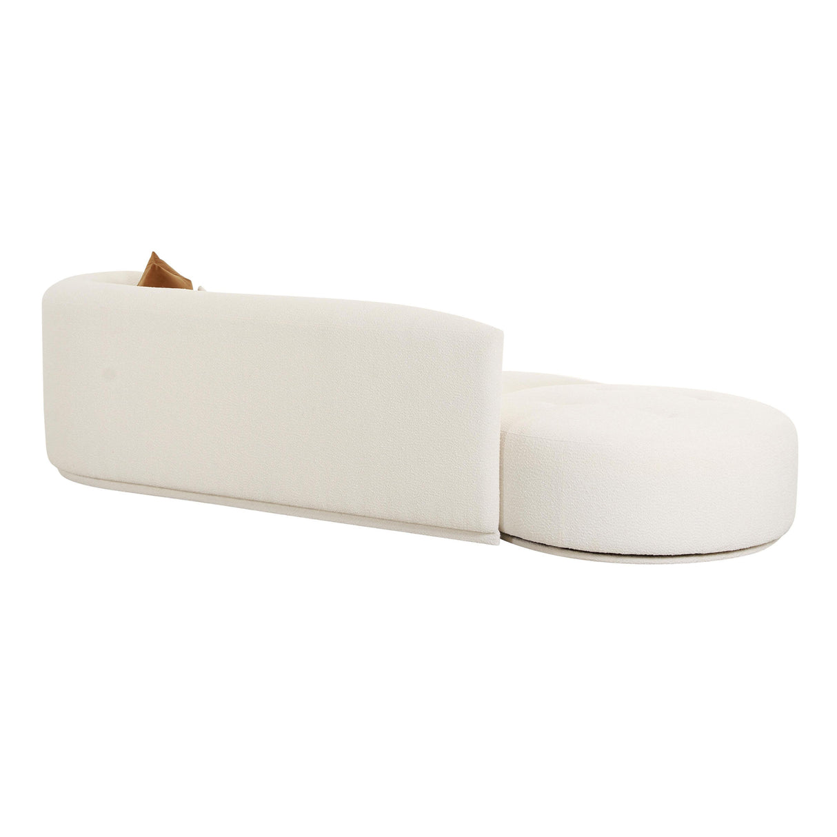 TOV Fickle Cream Boucle 2-Piece Chaise Modular RAF Sofa