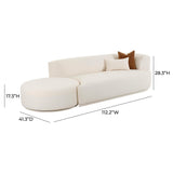 TOV Fickle Cream Boucle 2-Piece Chaise Modular RAF Sofa