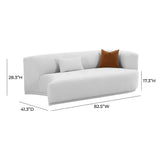 TOV Fickle Grey Velvet Modular RAF Loveseat