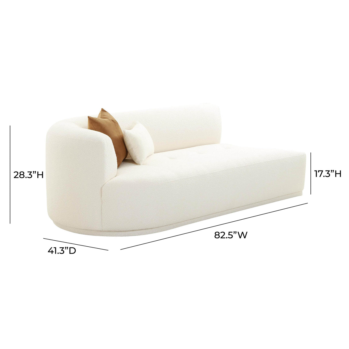 TOV Fickle Cream Boucle Modular LAF Loveseat