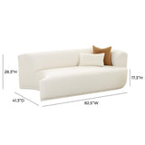 TOV Fickle Cream Boucle Modular RAF Loveseat