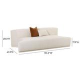 TOV Fickle Cream Boucle Modular Armless Loveseat
