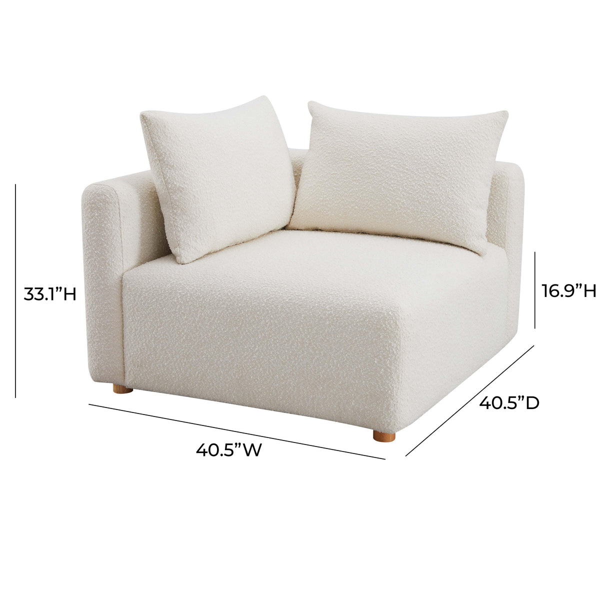 TOV Hangover Cream Boucle Modular Corner Chair