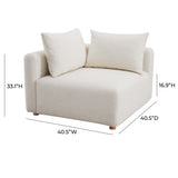 TOV Hangover Cream Boucle Modular Corner Chair