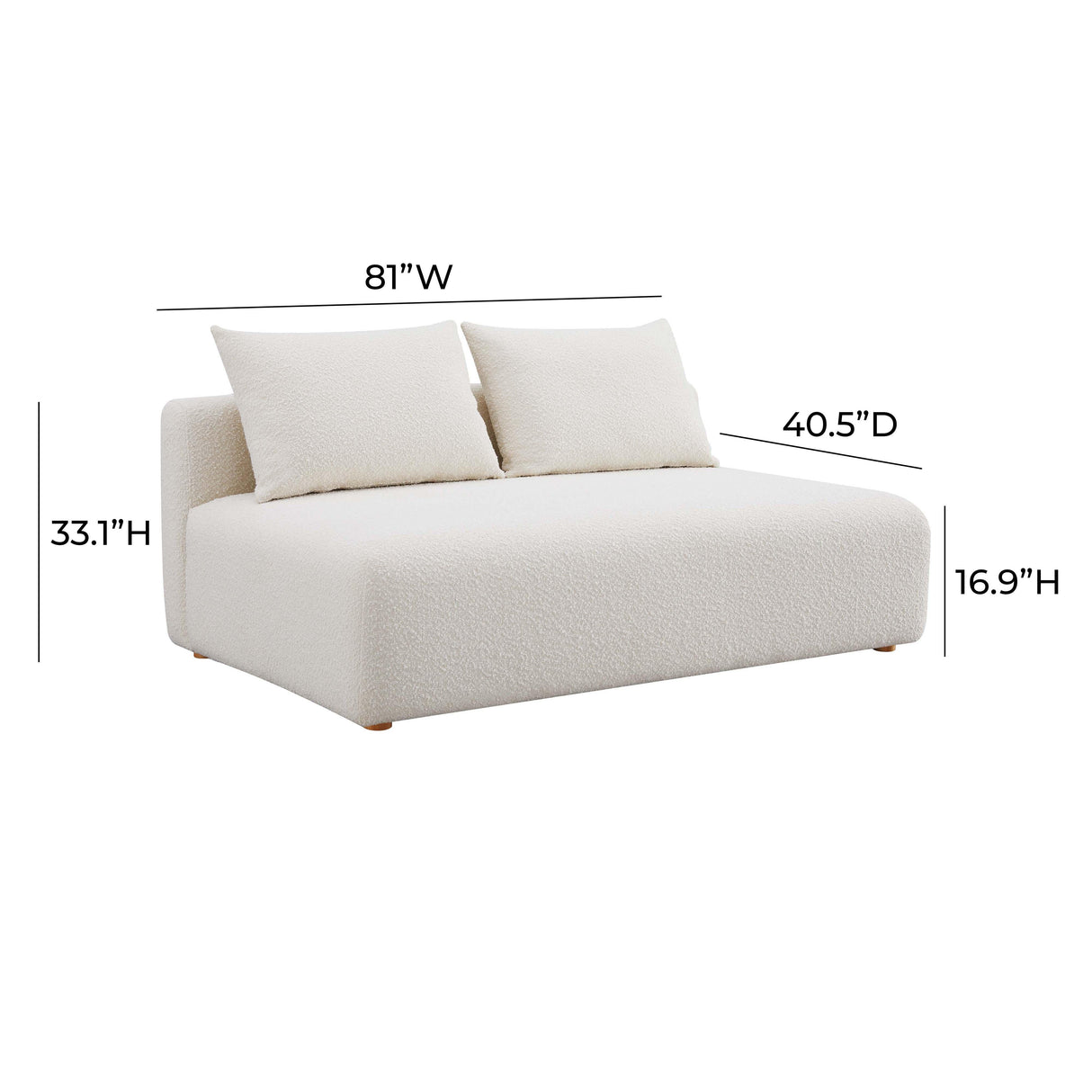 TOV Hangover Cream Boucle Modular Loveseat