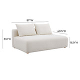 TOV Hangover Cream Boucle Modular Loveseat