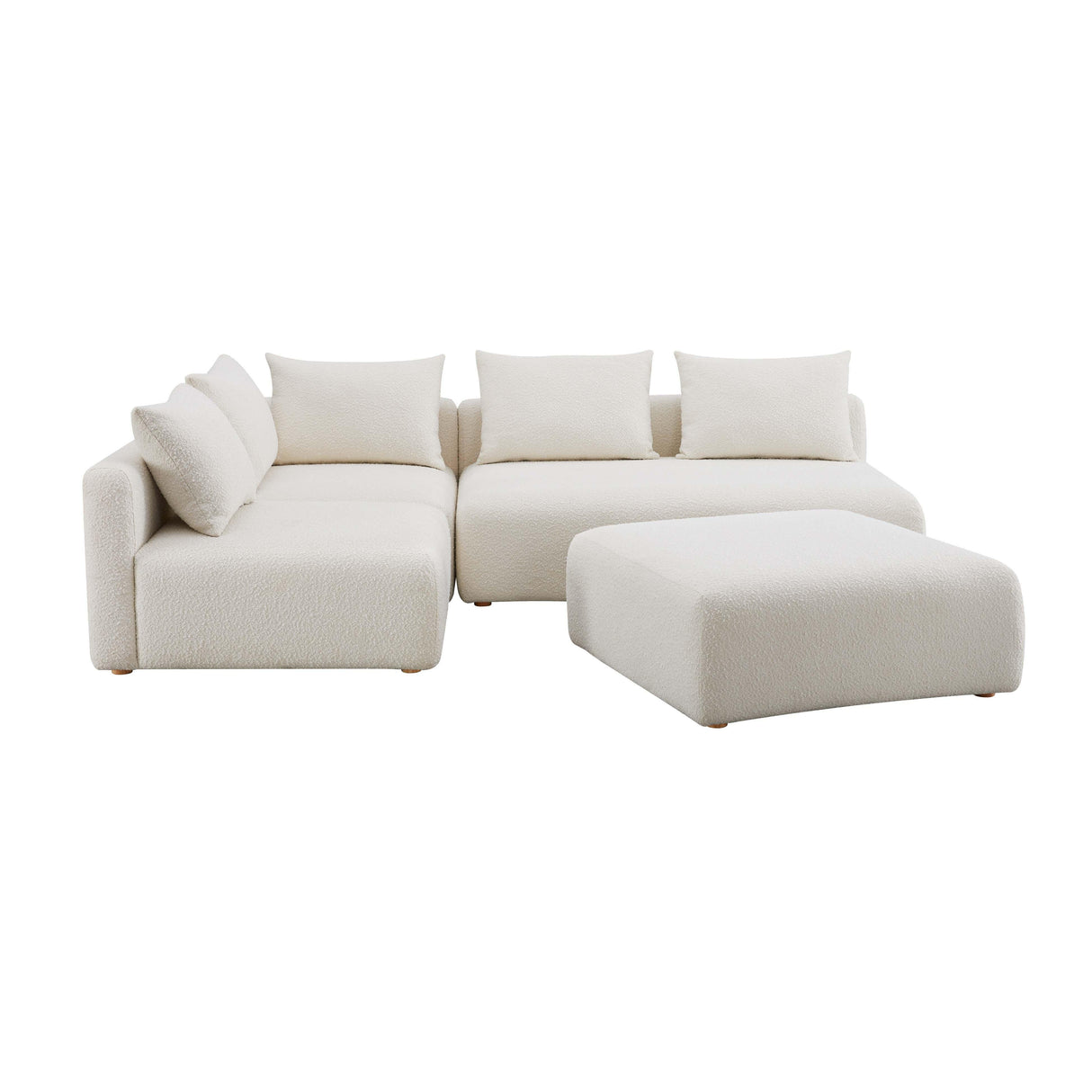 TOV Hangover Cream Boucle 4-Piece Modular Chaise Sectional