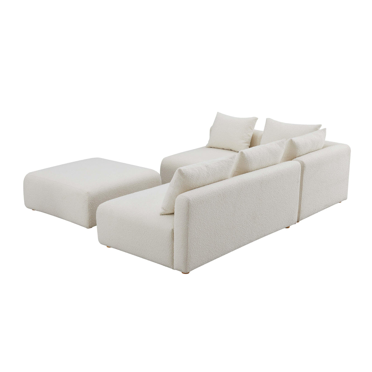 TOV Hangover Cream Boucle 4-Piece Modular Chaise Sectional