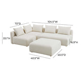 TOV Hangover Cream Boucle 4-Piece Modular Chaise Sectional