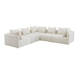 TOV Hangover Cream Boucle 5-Piece Modular L-Sectional