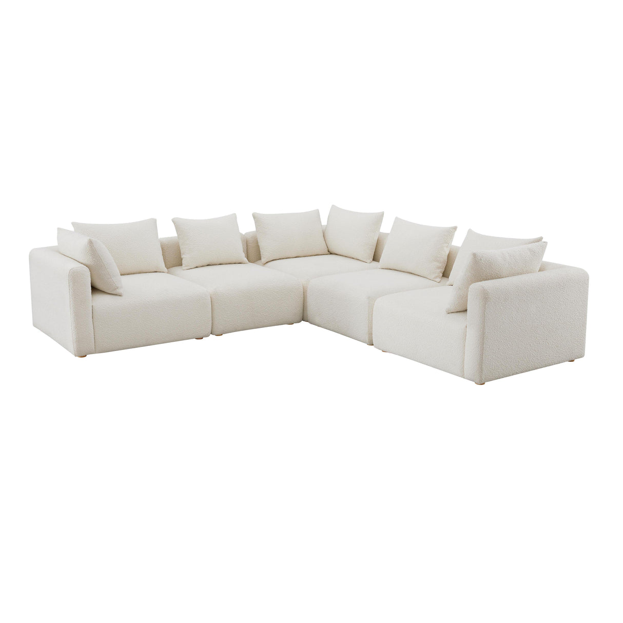 TOV Hangover Cream Boucle 5-Piece Modular L-Sectional