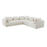 TOV Hangover Cream Boucle 5-Piece Modular L-Sectional