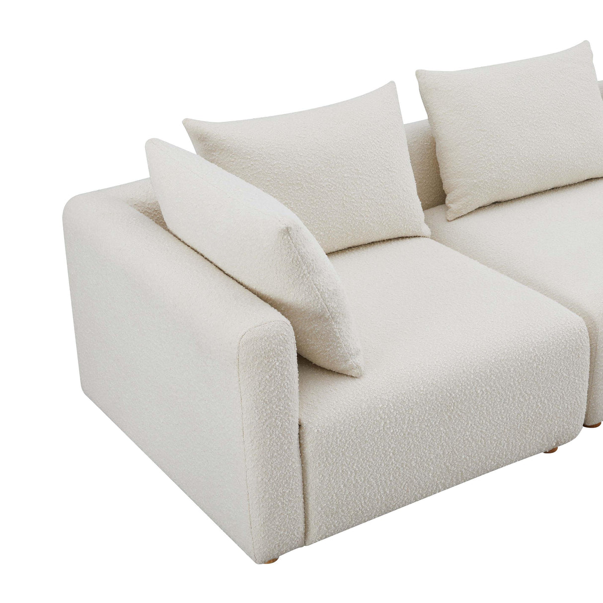 TOV Hangover Cream Boucle 5-Piece Modular L-Sectional
