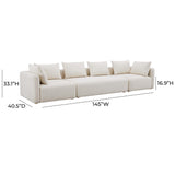 TOV Hangover Cream Boucle 145" Long Sofa