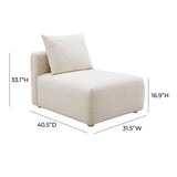 TOV Hangover Cream Performance Linen Modular Armless Chair