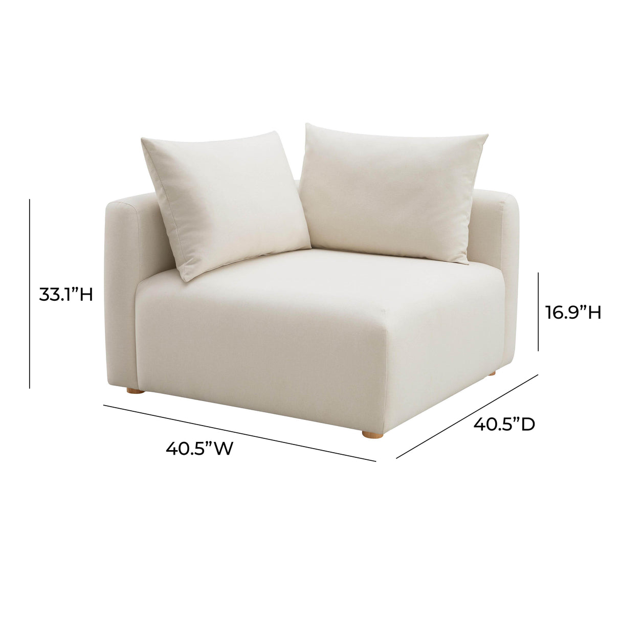TOV Hangover Cream Performance Linen Modular Corner Chair