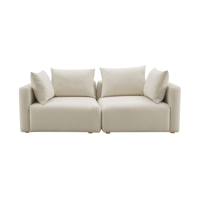 TOV Hangover Cream Performance Linen Loveseat