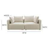 TOV Hangover Cream Performance Linen Loveseat
