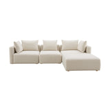 TOV Hangover Cream Performance Linen 4-Piece Modular Sectional