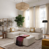 TOV Hangover Cream Performance Linen 4-Piece Modular Chaise Sectional