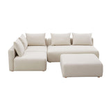 TOV Hangover Cream Performance Linen 4-Piece Modular Chaise Sectional