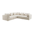 TOV Hangover Cream Performance Linen 5-Piece Modular L-Sectional