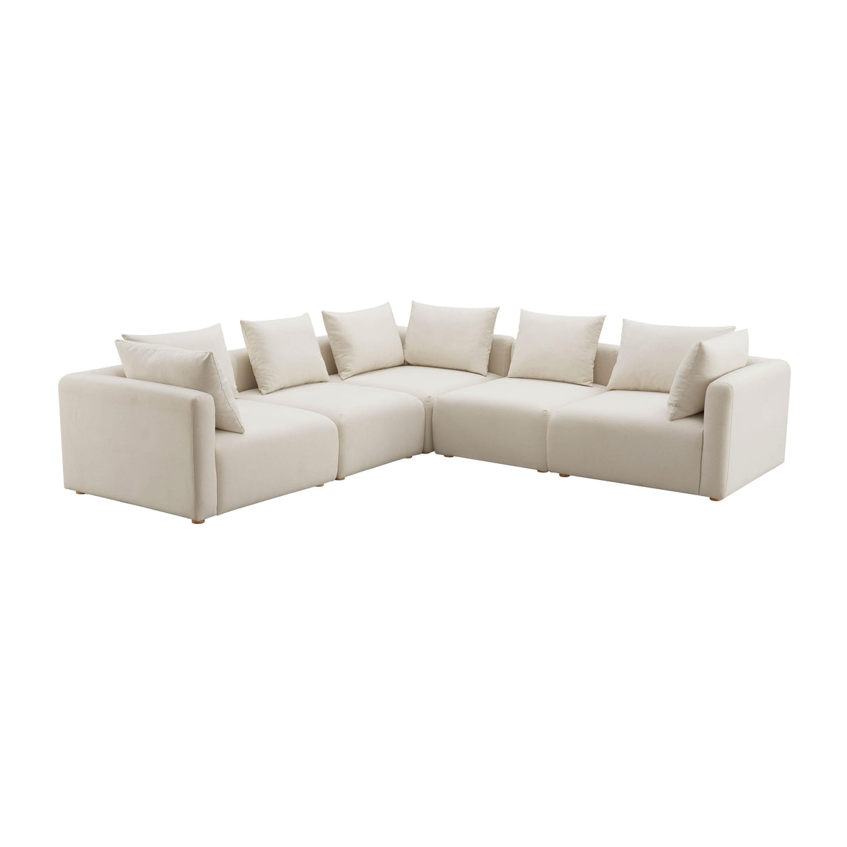 TOV Hangover Cream Performance Linen 5-Piece Modular L-Sectional
