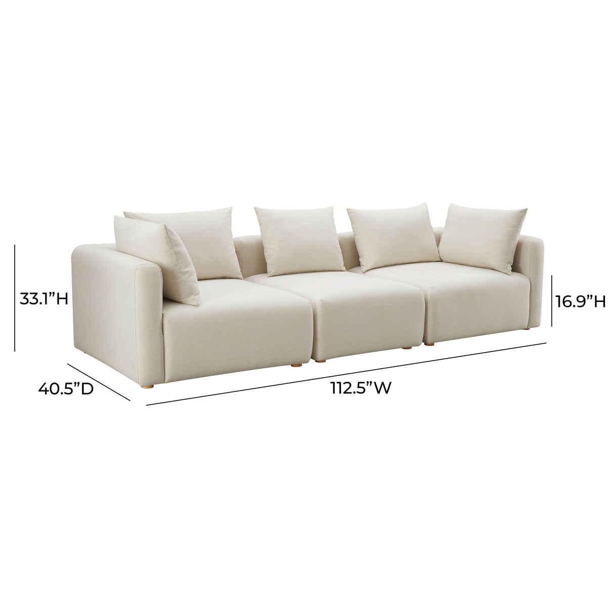 TOV Hangover Cream Performance Linen Sofa