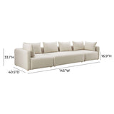TOV Hangover Cream Performance Linen 145" Long Sofa