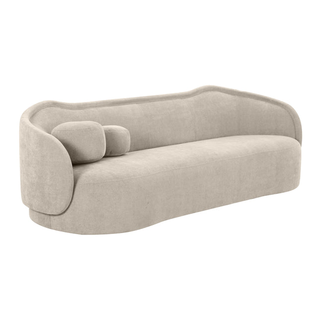 TOV Circe Taupe Textured Velvet Sofa