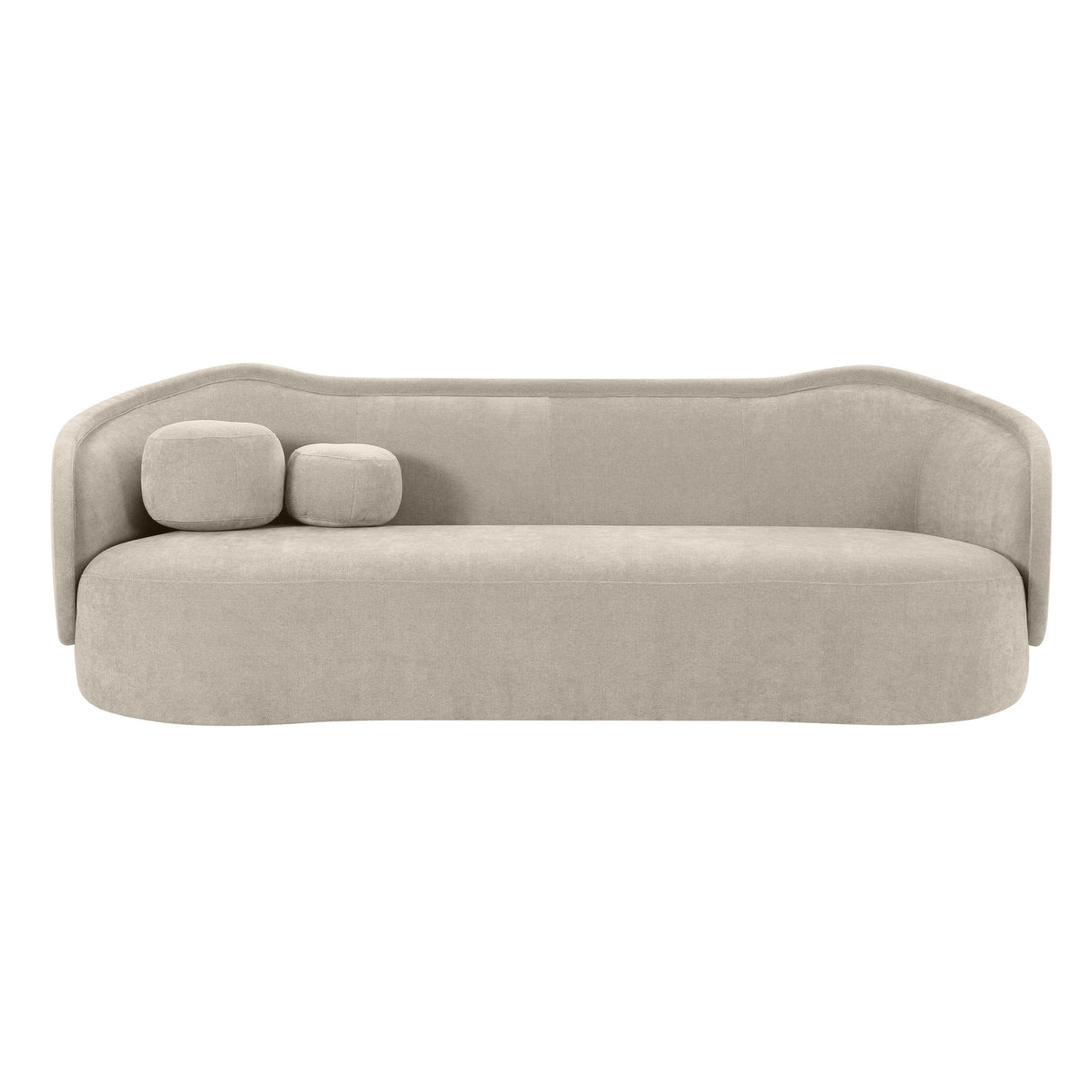 TOV Circe Taupe Textured Velvet Sofa