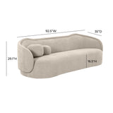 TOV Circe Taupe Textured Velvet Sofa