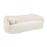 TOV Circe Cream Textured Velvet Sofa
