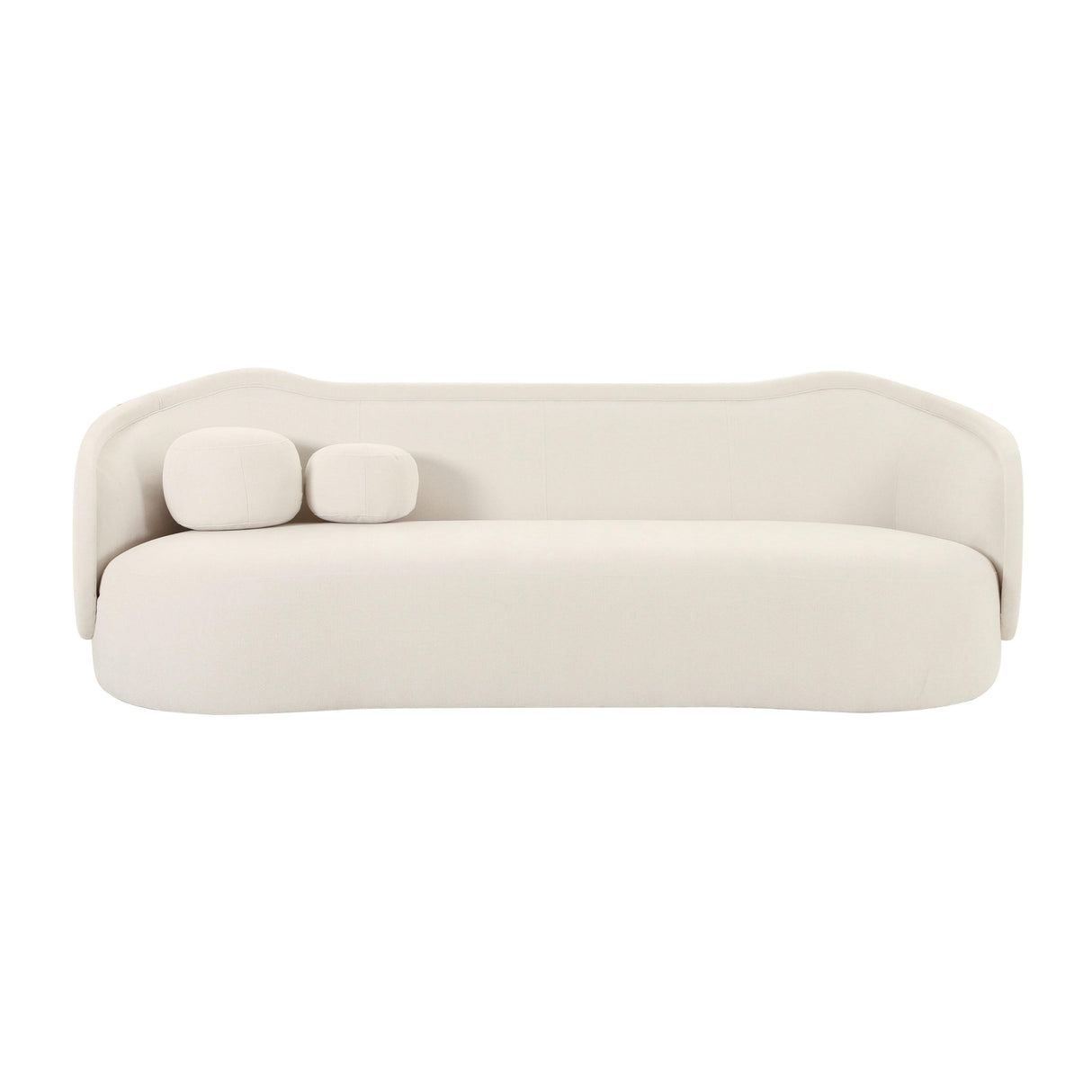 TOV Circe Cream Textured Velvet Sofa