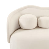 TOV Circe Cream Textured Velvet Sofa