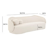 TOV Circe Cream Textured Velvet Sofa