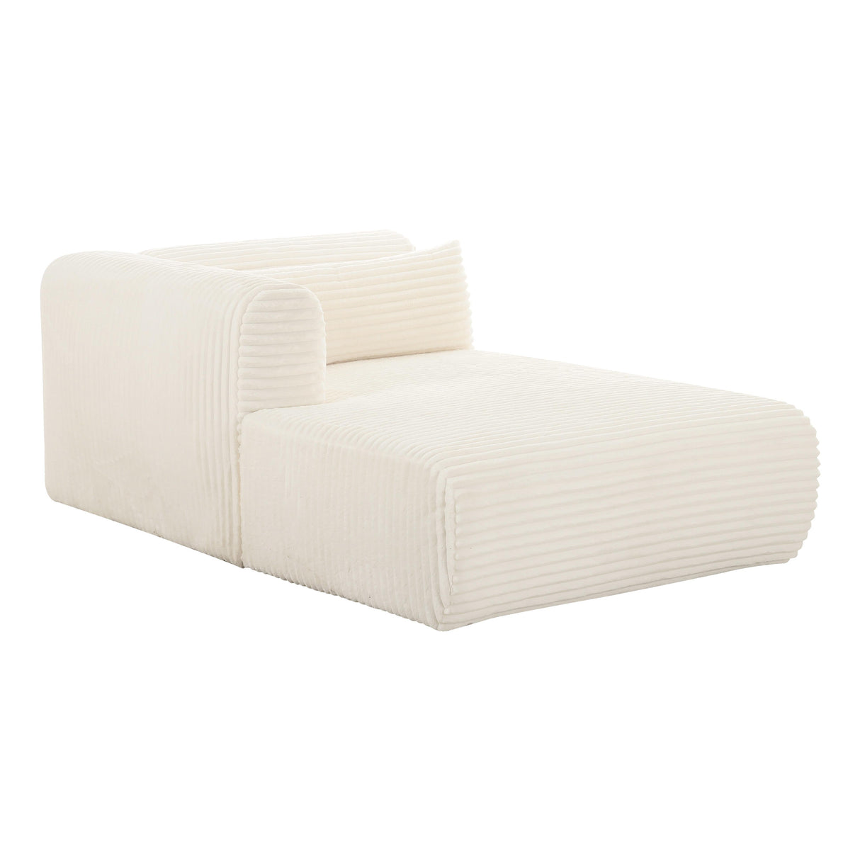 TOV Tarra Fluffy Oversized Cream Corduroy Modular LAF Chaise