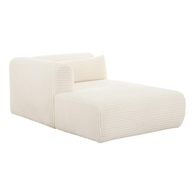 TOV Tarra Fluffy Oversized Cream Corduroy Modular LAF Chaise